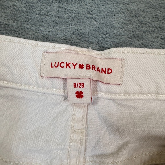 Lucky Brand Jeans Women 8/29 White 90s Loose High Rise Crop Frayed Hem Casual - Picture 2 of 10